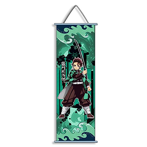 Japanese Anime Kamado Nezuko Tanjirou Cosplay Wall Scroll Poster Canvas Hanging Paintings For Indoor Decoration(One Size,Ta) #TOP22