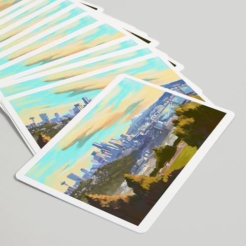 Baraja de Póker con paisaje de Seattle, 52 cartas miniatura 5