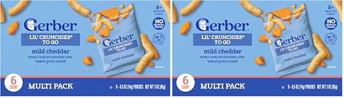 Image of GERBER Healthy Snacks Crunchies To Go Mild Cheddar 6x0.5oz (Pack of 2)