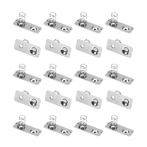 Heyiarbeit 20Pcs AAA Battery Negative to Positive Conversion Spring Contact Nickle Plated 21mm x 9mm for Battery Holder Parts Replacement