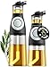 Oil and Vinegar Dispenser Set - Dripless Olive Oil Dispenser Bottles with Built-In Measuring Cup - Glass Oil Dispenser for Kitchen, Cooking, Salad Dressing, and Meal Prep - 2 Dishwasher-Safe Bottles