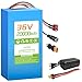 VATOSO 36V 20Ah Lithium Rechargeable Battery with 30A BMS, with Charger and Connector, for 200-1000W Multiple Devices Solar Storage and DIY Projects 8.45x3.75x2.75 inches