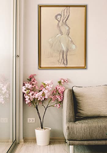 Creative Co-Op Vintage Reproduction Degas Ballerina Sketch With Solid Wood Frame #TOP1