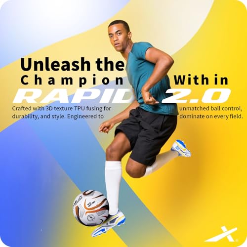 Image of Vector X Rapid 2.0 Series 3D Texture Upper with Double Colour TPU Sole| Unique Design|Comfortable| Football Soccer Court Studs|Futsal Shoe| Ideal for Synthetic Turf & Hard Ground|Men, Youth, Boys
