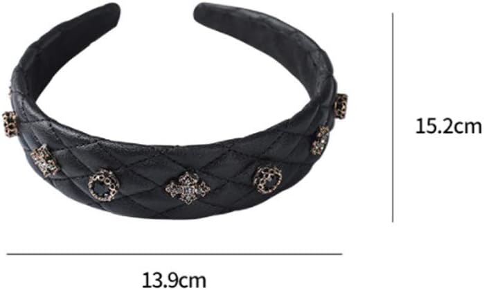 ファッション パーソナリティ レトロ レザー ヘッドバンド 洗顔 髪 滑り止め ネット レッド ガール ヘアアクセサリー