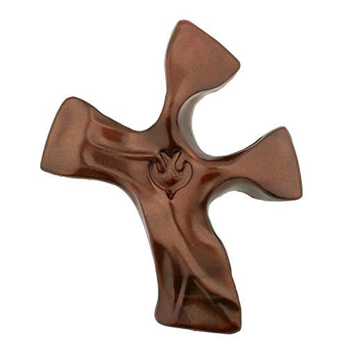 The Original Clinging Cross by Not So Plain Jane (Mahogany) | Fits Comfortably in the Palm of Your Hand | Great Christian Gift for First Communion Confirmation or Thinking of You