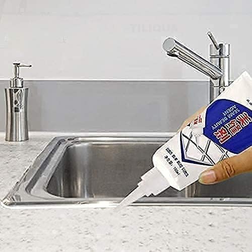 Image of Tiles Gap Filler Waterproof Crack Grout Gap Filler Agent Water Resistant Silicone Sealant for DIY Home Sink Gaps /Grouts Repair Filler Tube Paste for Kitchen, Bathroom office Room (180 Ml)