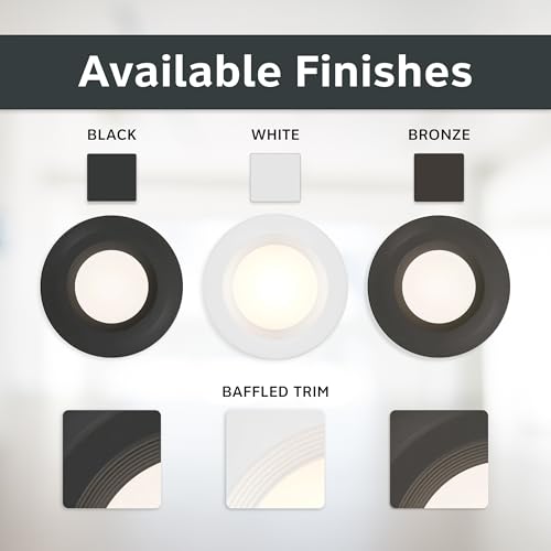 Designers Fountain LED Recessed Ceiling Lights 12 Pack, 5/6 Inch 5CCT Metal Light Fixture Set, Dimmable, 1050 Lumens, 2700K/3000K/3500K/4000K/5000K, White Trim, RB6WH9105C12 by DESIGNERS FOUNTAIN - Image 6
