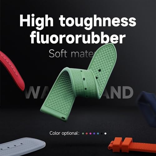 22mm Flat End Soft Fluororubber Watch Band For TUDOR Strap M79360.M79363 Stainless Fold Buckle Black Bay 1958 GMT 41mm Pelagos3