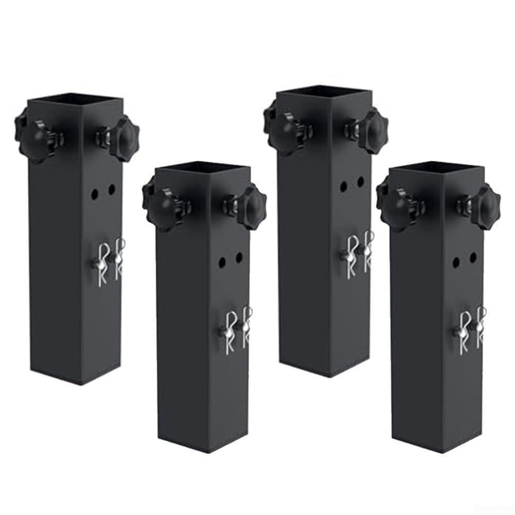 Set di 4 estensioni per gambe da tavolo pieghevoli, altezza regolabile, allunga gambe quadrate