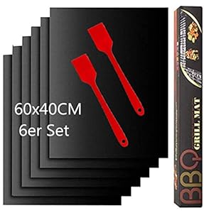 Nifogo Grillmatten 60x40 6er Set BBQ