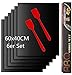 Nifogo Estera de Barbacoa,Tapete para Barbacoa,Estera para Parrilla de Barbacoa,BBQ Mat,Grill Mats Antiadherente,Reutilizable,fácil de Limpiar,para Horno Grill Parrilla y Barbacoa (40 * 60 6PCS)