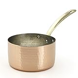 Kuprum Copper Saucepan 1.2 Quarts Hand-Hammered Tin Lined