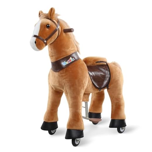 WondeRides Ride on Horse Toy, Kids Ride on Toy (Small Size 3, 30.1 Inch Height) for 3 to 5 Years Old, Pony Ride Plush Walking Animal Mechanical Riding Pony with Wheels, No Battery or Electricity