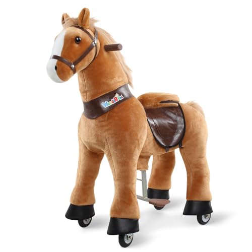 WondeRides Ride On Horse for Toddlers 3-5 Brown Riding Horse