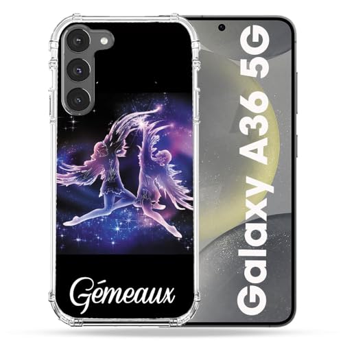 Coque Galaxy A36 5G Cokitec antichoc avec motif Gémeaux