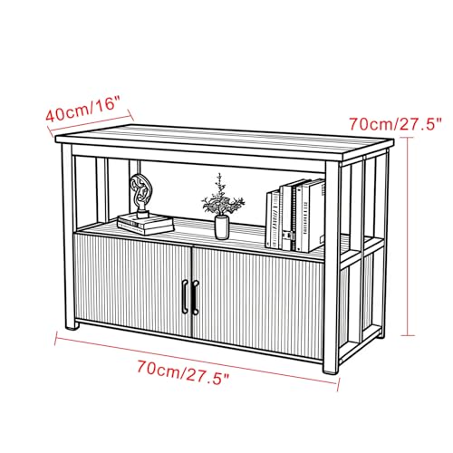 Support Aquarium Noyer 70x40cm avec Meuble de Rangement en Métal Robuste - 3