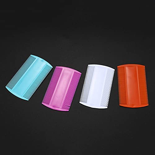 Image of 4 Pcs Lice Combs, Double sided Pet Combs, Cat Dog Pet Grooming Fine Tooth Hair Combs Pet Supplie Combs