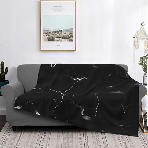 Couverture lit microfibre légère marbre noir EdWal contre les nuits trop chaudes