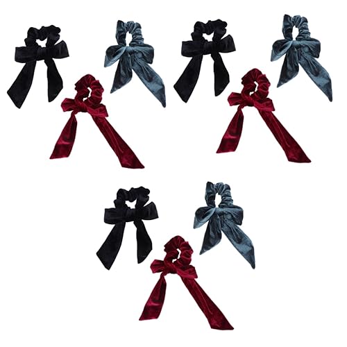 Bandeau à nœud pour cheveux DOITOOL - Lot de 9 élastiques noir et rouge vin pour femmes