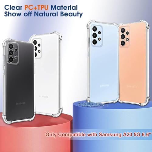 Image of BOXXO Flexible Back Cover for Samsung Galaxy A23 4G / 5G | Back Cover Transparent Clear Shockproof Case Four Corner Protection | Slim Protective Mobile Phone Cover for Samsung Galaxy A23 4G / 5G