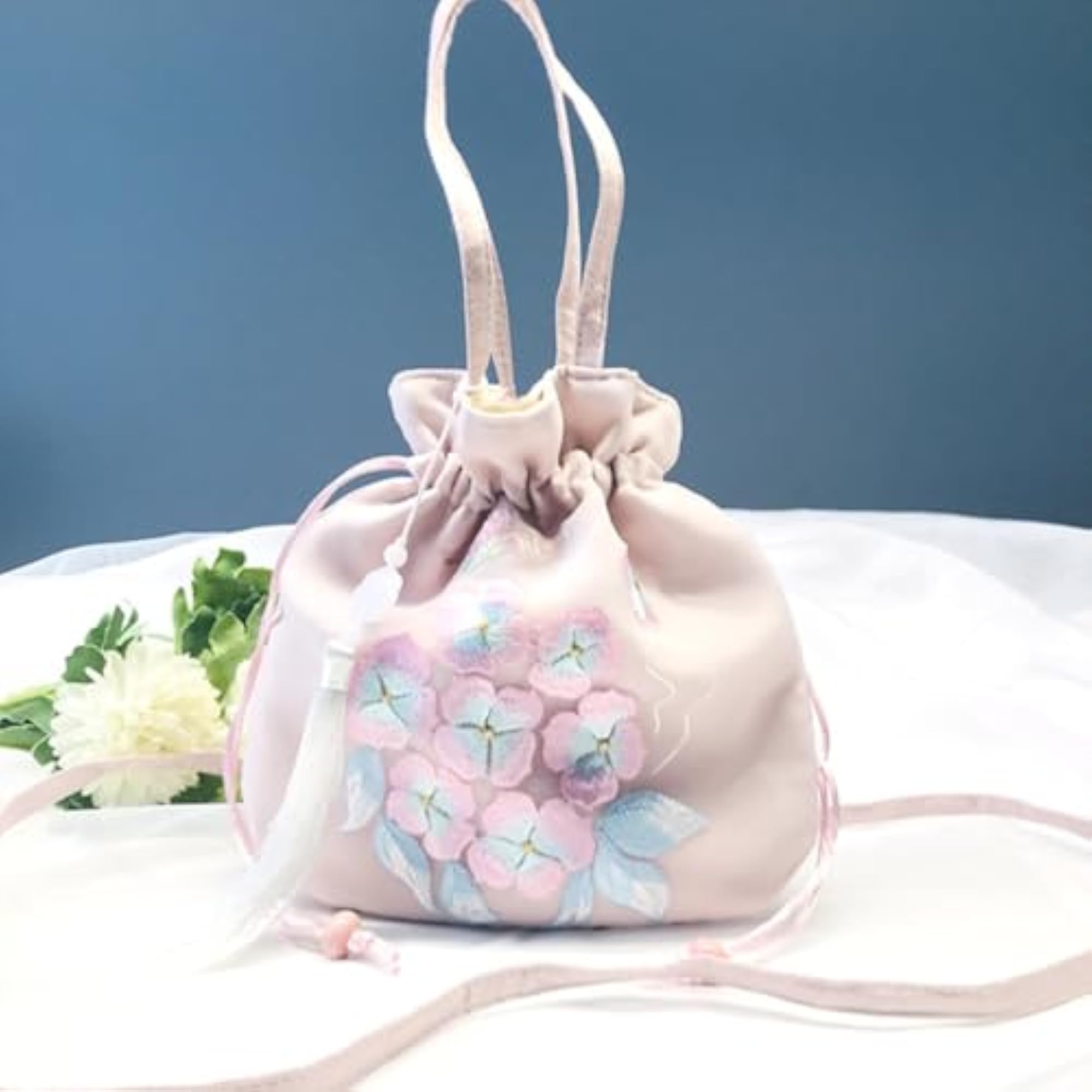 Traditional Chinese Accessory Bag with Drawstring Closure