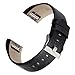 bayite Leather Bands Compatible Fitbit Charge 2, Replacement Accessories Straps Women Men, Black