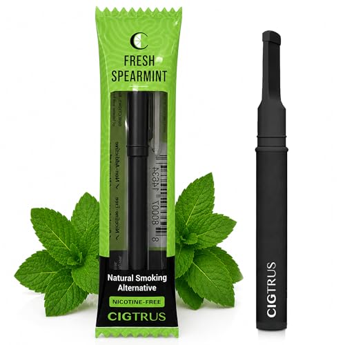 Cigtrus Quit Smoking Aid Natural Smokeless Inhaler Non-Electric Nicotine-Free & Travel-Safe 1-Piece Fresh Spearmint