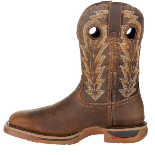 ROCKY Long Range Composite Toe Waterproof Western Boot, Distressed Brown, Size 12(W)