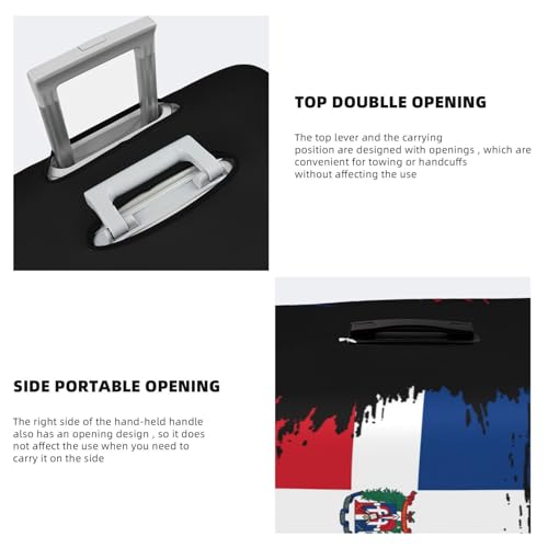 Travel Luggage Cover Vintage Dominican Republic Flag Fashion Washable Baggage Suitcase Protector Fit For Luggage Large4