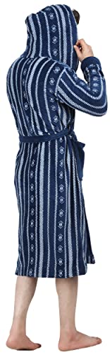 Ny Threads Mens Hooded Fleece Robe - Plush Long Bathrobes, Vintage Affair (Large/X-Large) #TOP1