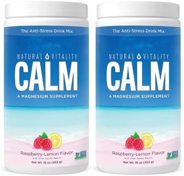 Natural Vitality Calm Magnesium Citrate Supplement, Anti-Stress Magnesium Supplement Drink Mix Powder- Raspberry Lemon, Vegan, Gluten Free and Non-GMO (Package May Vary), 16 oz Pack of 2 Natural Vitality Calm Magnesium Citrate Supplement, Anti-Stress Magnesium Supplement Drink Mix Powder- Raspberry Lemon, Vegan, Gluten Free and Non-GMO (Package May Vary), 16 oz Pack of 2