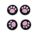 Produktbild Rosa Schwarz Katzen Tatzen Analog Silikon Joystick Thumbstick Griffe Kappen für PS4 / Xbox One / PS3 / Xbox 360 Controller