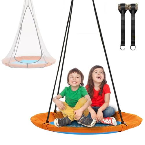 SkyBound Tree Swing Saucer Swing - 600LB Weight Capacity - Outdoor Swing with Hanging Straps - Waterproof Tree Swings for Kids - Tire Swings for Trees - Durable Flying Swing Seat for Children