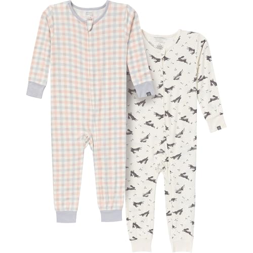 Modern Moments by Gerber Unisex Baby Viscose Holiday 2-Pack Tight Fitting Footless Pajamas