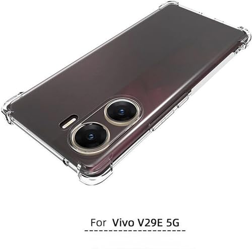 Image of Lustree Compatible with vivo V29E 5G Back Cover| Clear + TPU Case with 4 Corner Air Cushion Protection & Camera Protection | Slim& Stylus Cover for vivo V29E 5G