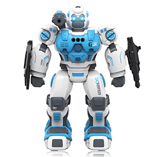 Yuboa RC Smart Robot Toys for Kids,Programmable Remote Control Robot Gesture Sensing Walking Singing Dancing Intelligent Robot for Boys 5-12 Years Old Gift Blue