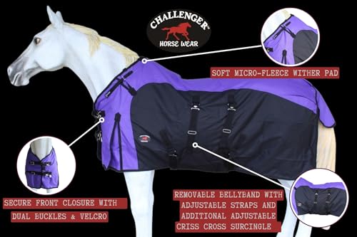 Image of 66 inch 1200D Turnout Waterproof Fleece Lined Medium Winter Blanket Sheet 384LG