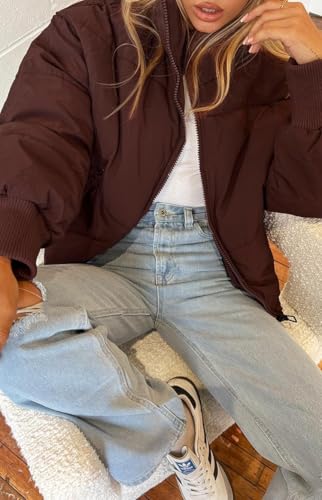 Image of Gihuo Women's Winter Cropped Puffer Jacket Coat Short Warm Quilted Jacket 2026