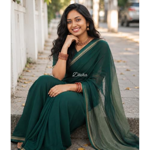 Image of Narayanpet Pure Cotton Avani Border Saree for Women with Running Blouse | Tassels | Traditional Woven Solid Design | Handloom Weave