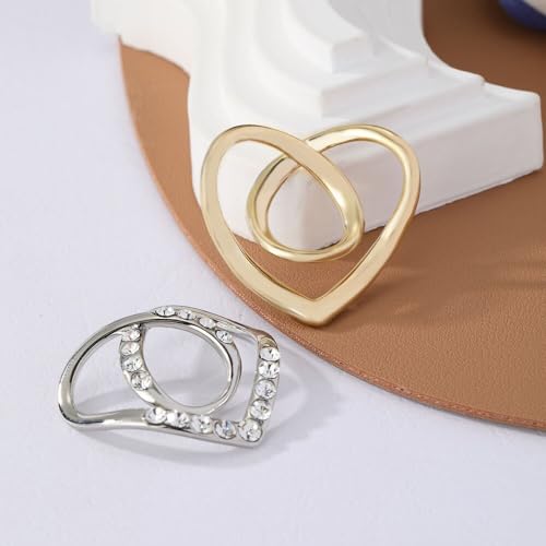 Image of Scarf Buckle for Women Rhinestones Pearl Silk Scarf Clips Fashion Clasp Ring Jewelry Valentine's Day Mother's Day Gift for Wife Mom Lover