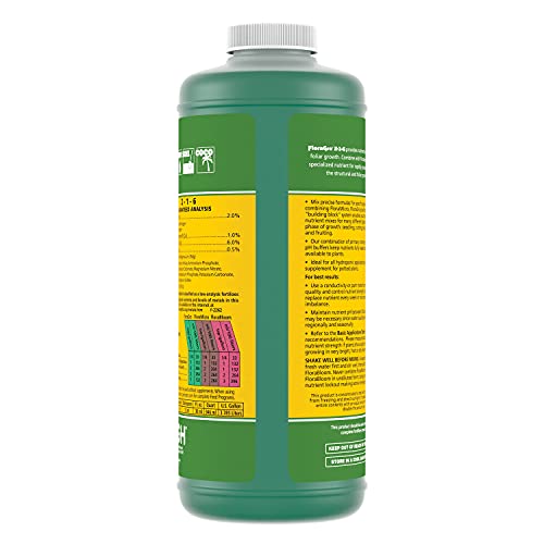 General Hydroponics Floragro 2-1-6, Use With Floramicro & Florabloom, Provides Nutrients For Structural & Foliar Growth, Ideal For Hydroponics, 1-Quart #TOP7