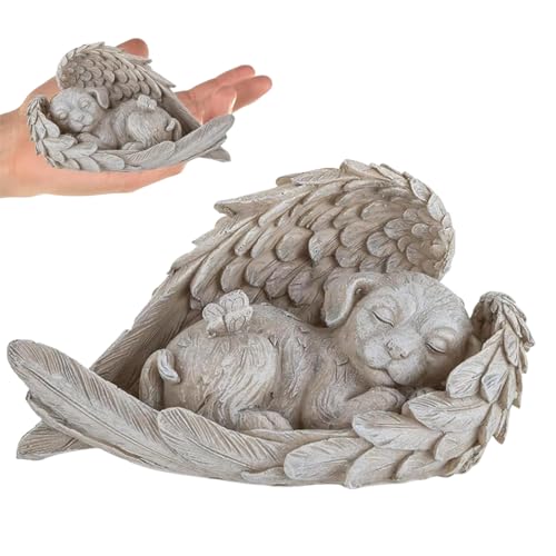 GNALIA Ange Tombe, Statue Commémorative Animal Grise...