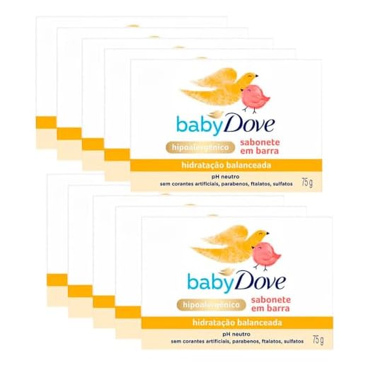 Kit Sabonete Em Barra Baby Dove Hidratação Balanceada 75g 10 Unidades