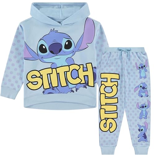 Image of Disney Girls Lilo & Stitch Clothing Set - Stitch Sweatshirt Hoodie and Jogger - 2-Piece Outfit Set - Sizes 4-16