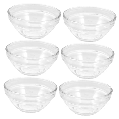 Unomor 6pcs Glass Bowl Bowls Food Container Pudding Bowl Cups Desert Bowl Glass Cups Jelly Cups Small Glass Pudding Bowl Passover Pudding Bowl Sauce Bowl Small Bowl Glass Snack Bowl