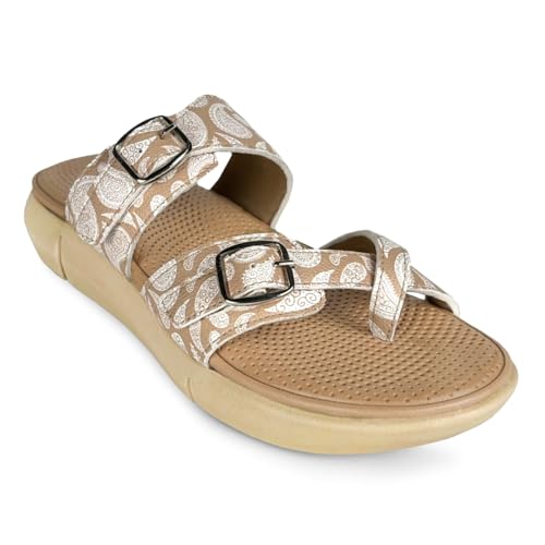 Image of KazarMax Women Magnolia Lightweight Double Strap | Cushioned | Bounce Back | Comfortable Flat Sandals