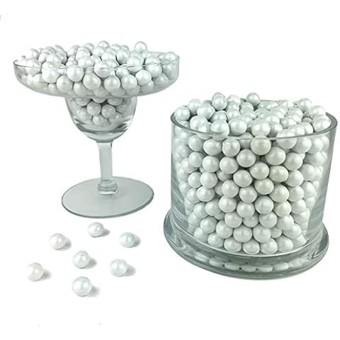 Color It Candy Shimmer White Sixlets 2 Lb Bag - Perfect For Table Centerpieces, Weddings, Birthdays, Candy Buffets, & Party Favors. Cover