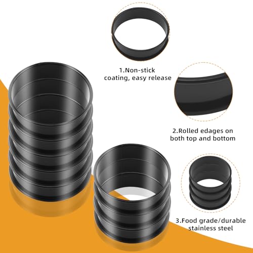 image for RICHSC-PAN Crumpet Rings, 4Inches Outside Diameter 3.6 Inches Inside N