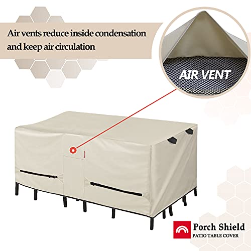 Housse table de jardin imperméable beige anti humidité ext - 6